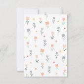 Carte De Remerciements Licorne Douce Fleurie Plate (Dos)