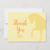 Carte De Remerciements Licorne Jaune Magique qui Trobte (Devant)