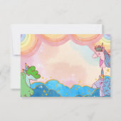 Carte De Remerciements Licorne pastel arc-en-ciel Anniversaire Enfants (Dos)