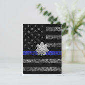 Carte De Remerciements Lieutenant-colonel Thin Blue Line Distorsion (Debout devant)
