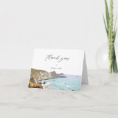 Carte De Remerciements Ligne aérienne de la plage BIG SUR California (Devant)