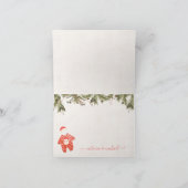 Carte De Remerciements Ligne de Baby shower de Noël (Intérieur)
