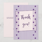 Carte De Remerciements Lignes modernes et lignes de fleurs (Devant / Derrière)