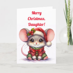 CARTE DE REMERCIEMENTS LIL MOUSE FILLE CHRISTMAS CARD