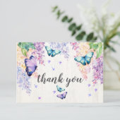 Carte de remerciements Lilac & Papillon (Debout devant)