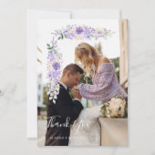 Carte De Remerciements Lilac Shades Fleurs et Branches Mariage photo (Devant)