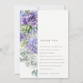 Carte De Remerciements Lilac Succulent Eucalyptus Mariage de cadre botani (Devant)