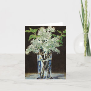 Carte De Remerciements Lilacs blancs dans un vase de cristal par Edouard 