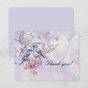 Carte De Remerciements Lilas et merles bleus