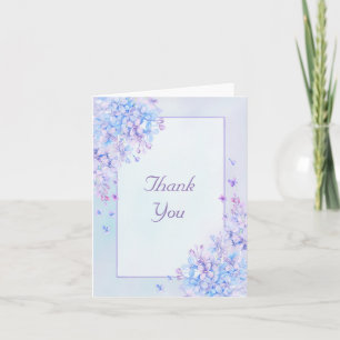 Carte de remerciements lilas pourpre bleu