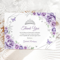Lilas Violet Argent Floral Quinceanera