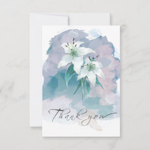 Carte de remerciements Lily blanche - Design flora
