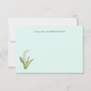 Carte De Remerciements Lily de la vallée dessinée à la main Fleur sauvage