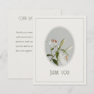 Carte De Remerciements Lily élégant vintage