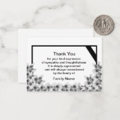 Carte de remerciements Lily noire (Devant/Arrière en situation)