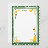 Carte De Remerciements Limoncello Lemonade Lemons CUSTOM Anniversaire (Devant)