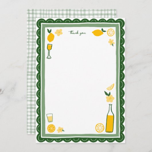 Carte De Remerciements Limoncello Lemonade Lemons CUSTOM Anniversaire (Devant / Derrière)