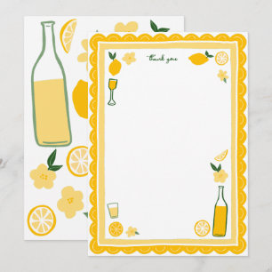 Carte De Remerciements Limoncello Limonade Citrons Fête d'anniversaire PE