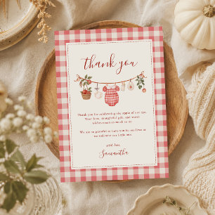Carte De Remerciements Linge de bébé pour bébé automne pomme Shower pour