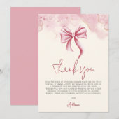 Carte De Remerciements Linge de mariage élégant rose blush (Devant / Derrière)