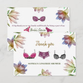 Carte De Remerciements Lingerie Shower de Mariage (Devant / Derrière)