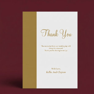 Carte De Remerciements Lingot d'Or Minimaliste Moderne