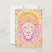 Carte De Remerciements Lion céleste rose et orange (Dos)