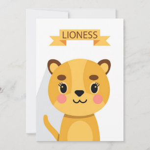 Carte De Remerciements Lion Cute Lioness