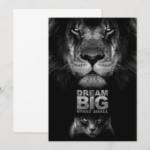 Carte De Remerciements Lion Dream BIG Start Small (Devant / Derrière)
