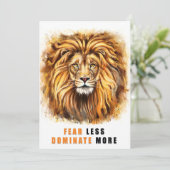 Carte De Remerciements Lion Fear Less Dominate More (Debout devant)