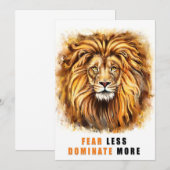 Carte De Remerciements Lion Fear Less Dominate More (Devant / Derrière)