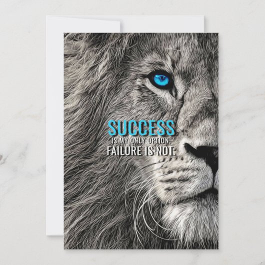 Carte De Remerciements Lion Lover Success est ma seule option (Devant)