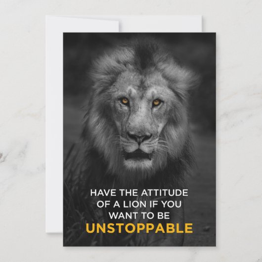 Carte De Remerciements Lion Motivational Unstoppapy (Devant)