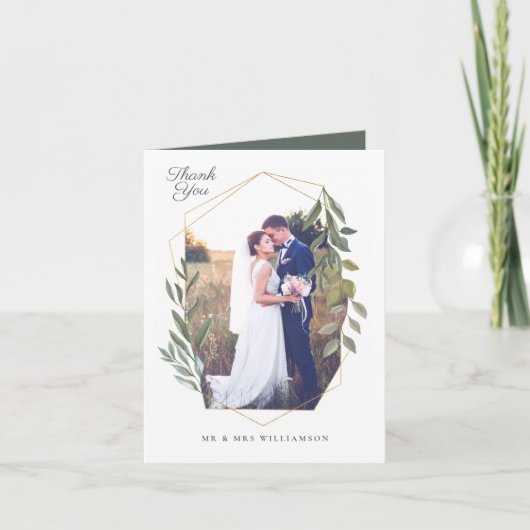 Carte De Remerciements Liquide minimal et terrarium géométrique en or Pho (Devant)