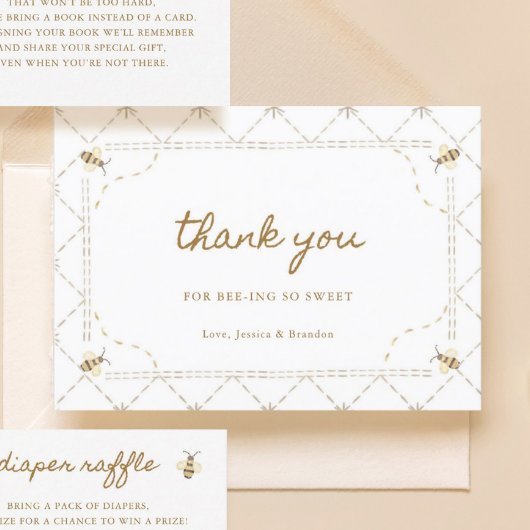 Carte De Remerciements Little Bee Baby shower