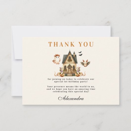 Carte De Remerciements Little Boho Anniversaire Bash (Devant)