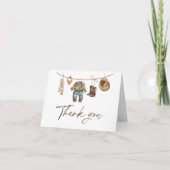 Carte De Remerciements Little Cowboy, Western Wild West Rodeo Baby shower (Devant)