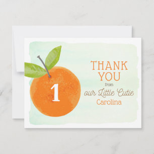 Carte De Remerciements Little Cutie Orange Clementine Premier anniversair