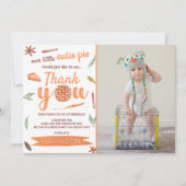 Carte De Remerciements Little Cutie Pie Fall Photo 1er anniversaire (Devant)