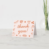 Carte De Remerciements Little Cutie Pie On The Way! Fall Baby Shower (Devant)