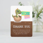 Carte De Remerciements Little Dinosaur Hatching Soon (Debout devant)