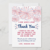 Carte De Remerciements Little Firecracker 4 juillet 1er anniversaire (Devant)