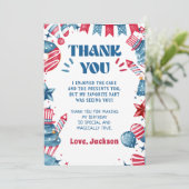 Carte De Remerciements Little Firecracker 4 juillet Anniversaire (Debout devant)