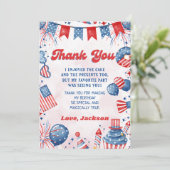 Carte De Remerciements Little Firecracker 4 juillet Anniversaire (Debout devant)