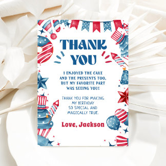 Carte De Remerciements Little Firecracker 4 juillet Anniversaire
