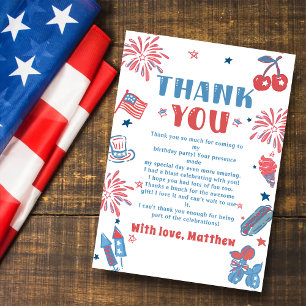 Carte De Remerciements Little Firecracker 4 juillet Anniversaire