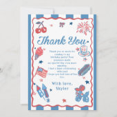 Carte De Remerciements Little Firecracker 4 juillet Anniversaire (Devant)