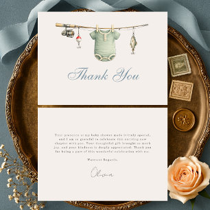 Carte De Remerciements Little Fisherman Clothesline Baby Shower