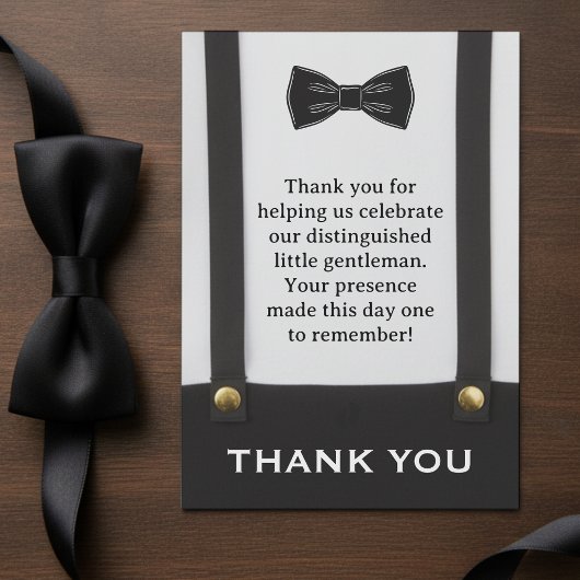 Carte De Remerciements Little Gentleman Bowtie Boy Birthday Baby Shower