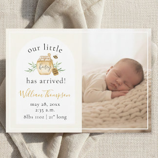 Carte De Remerciements Little Honey Bee Baby Birth Announcement Photo